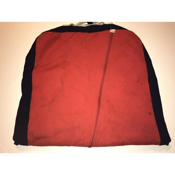 Vintage Lands End Canvas Garment Bag Red Blue - Picture 4 of 7
